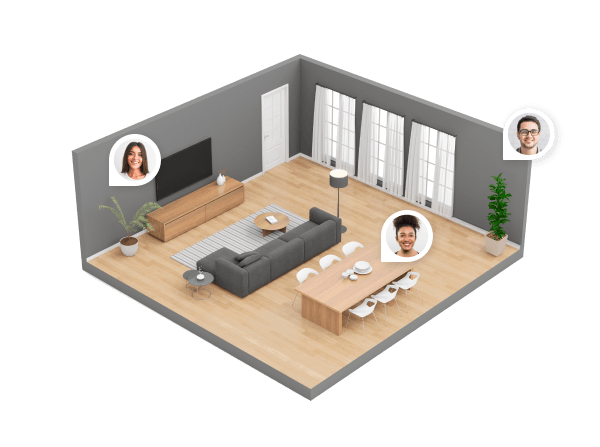 A collaborative interface using SuperViz and Autodesk Platform Services shows contextual comments linked to specific elements of a 3D model. Users leave comments directly on the model, facilitating focused discussions and efficient collaboration.